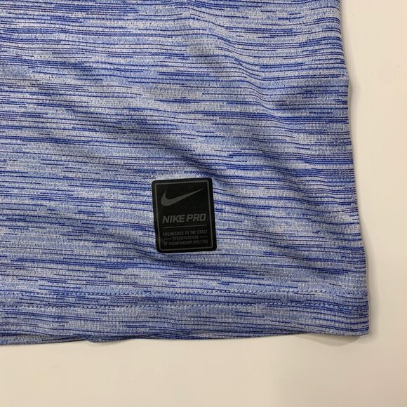Nike Pro T Shirt Mens XL Extra Large SLIM Fit Blue Spacedye Dri Fit Training Gym - Picture 3 of 12
